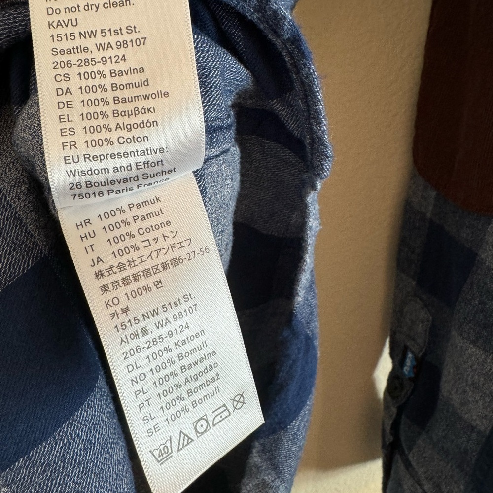 KAVU Billie Jean Shirt Long Sleeve Flannel Button Down Shirt Top Size L - Picture 5 of 13